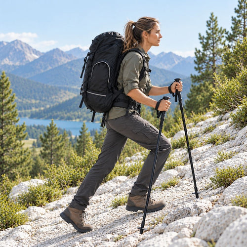 Steigstab - Faltbare Carbon-Trekkingstöcke fürs Camping
