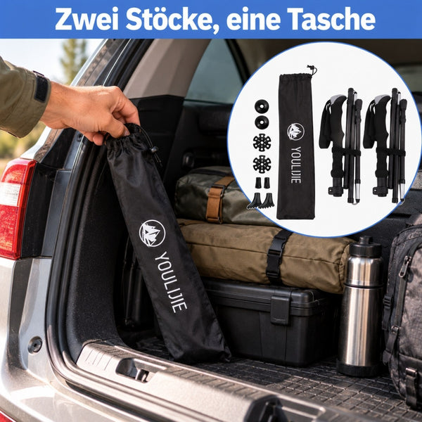 Zwei Stöcke, ein Beutel