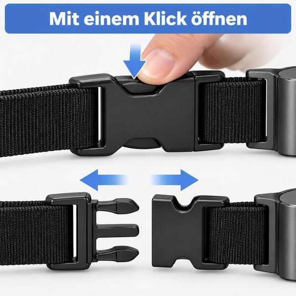 Ein Klick öffnet die Schnalle