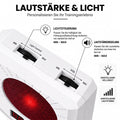 Lautstärke- und Lichtregelung am Trefferecho, stufenlos von min bis max