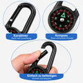Nordpfeil - Karabiner-Kompass mit Thermometer