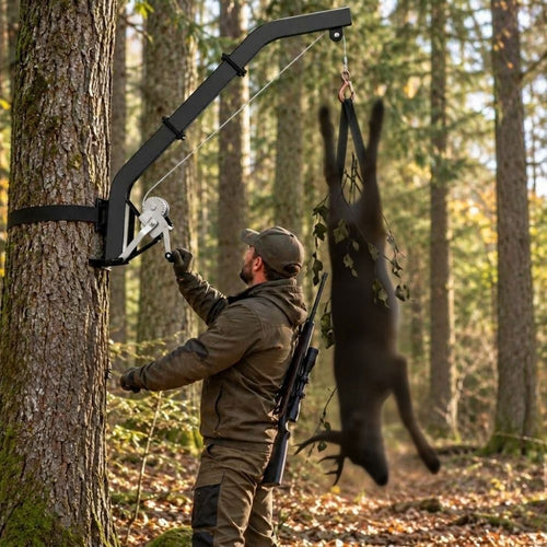 Baumkran - Wildkran mit Handseilwinde