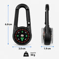 Nordpfeil - Karabiner-Kompass mit Thermometer