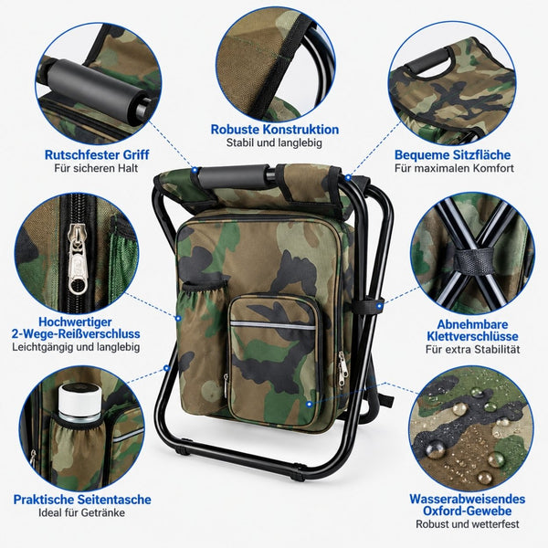 Rastwerk - Ansitzhocker mit Kühlrucksack