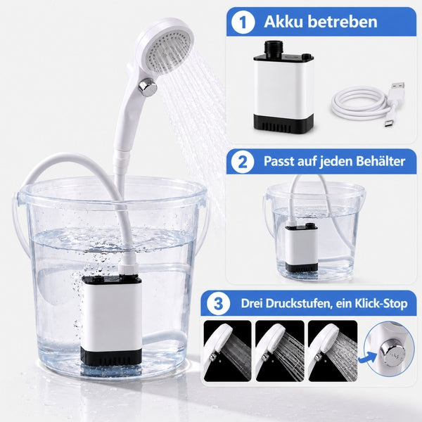 Quellfrisch - Akku-Campingdusche