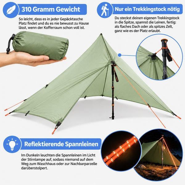 Schwebezelt - Ultraleichtes Tarp-Zelt