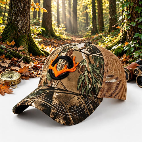 Tarnkappe - Jagdcap mit Geweih-Emblem