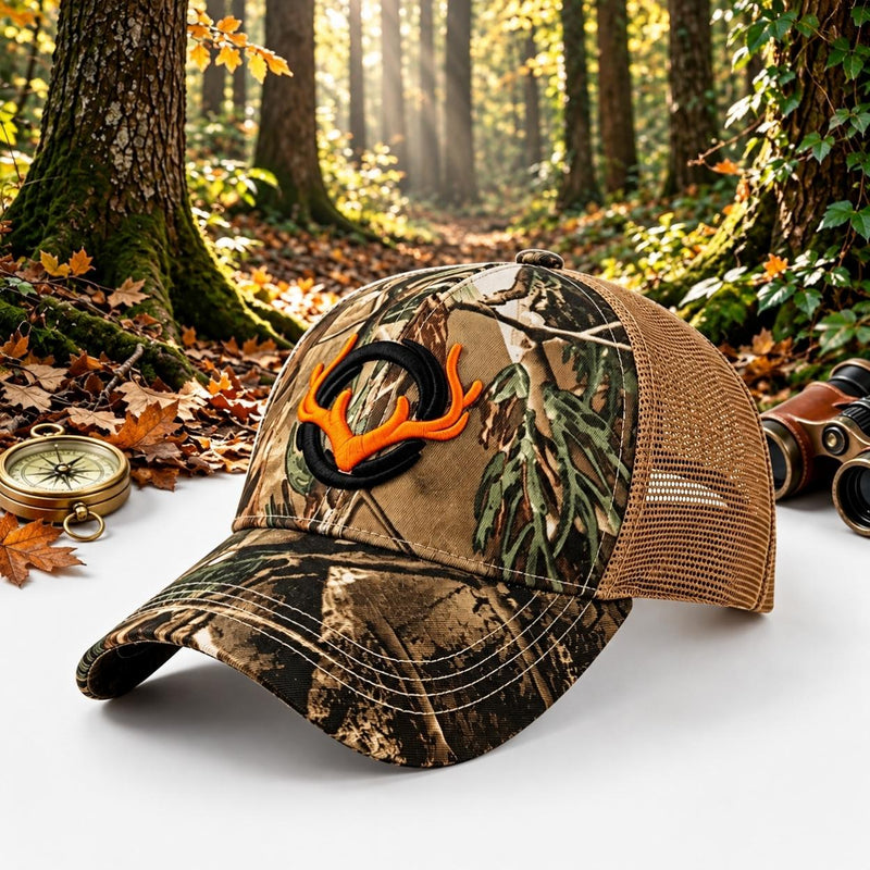 Tarnkappe - Jagdcap mit Geweih-Emblem