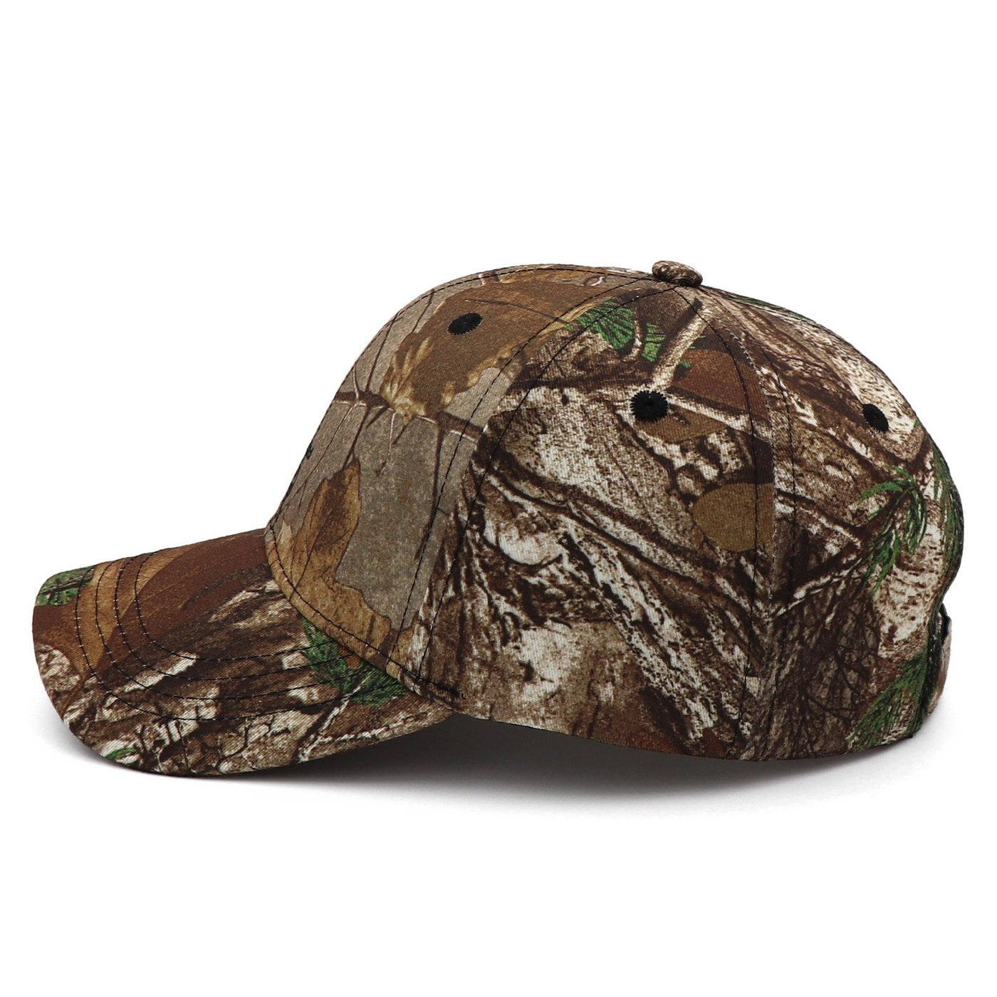 Camo Jagd-Cap Seitenansicht mit vorgeformtem Schirm