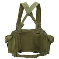 Chest Rig Rückseite mit gekreuztem Schultergurt und Bauchgurt