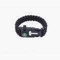 Leitstern Survival-Armband Schwarz, Cord-Schaber und Feuerstarter