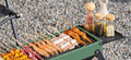 Flammwerk Klapp-Holzkohlegrill beim Grillabend am Stellplatz