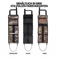 Fahrtwache Rücksitz-Gewehrhalter, Grafik zu drei Farbvarianten: Woodland, Schwarz und Camo