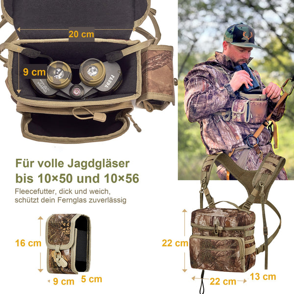 Innenmaße der Fernglas-Brusttasche für Jagdgläser bis 10x56