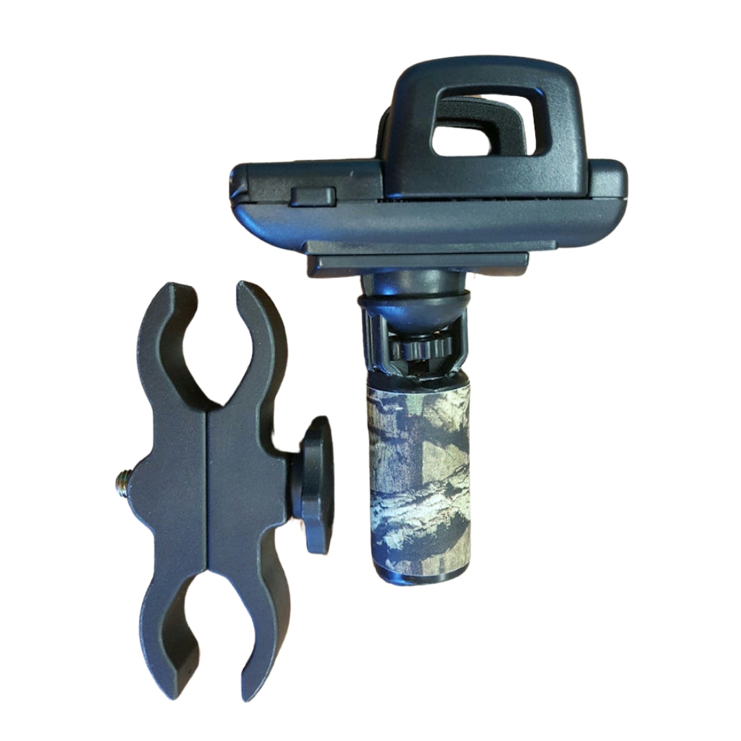 Deinster Handyhalterung mit Camouflage-Arm und separater Rohrschelle, Freisteller auf weiss