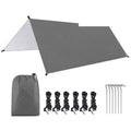 Himmelstuch Camping-Tarp 3x3m, Farbe Grau, silberbeschichtete Innenseite