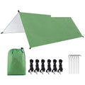 Himmelstuch Camping-Tarp 3x3m, Farbe Grün, silberbeschichtete Innenseite