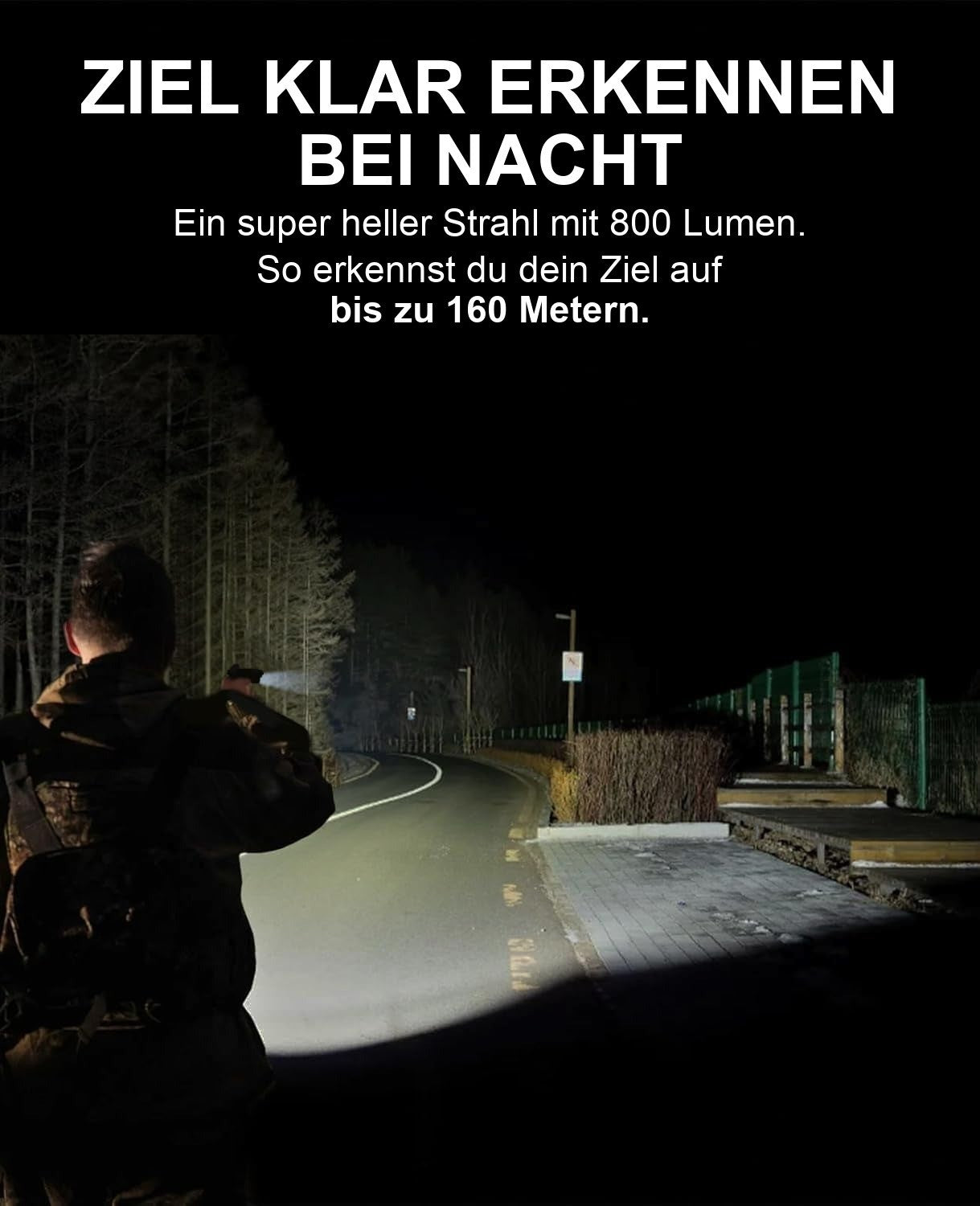 Lichtwacht Waffenlicht erkennt das Ziel bei Nacht auf bis zu 160 Meter