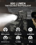 Lichtwacht Waffenlicht technische Daten, 800 Lumen und 160 Meter