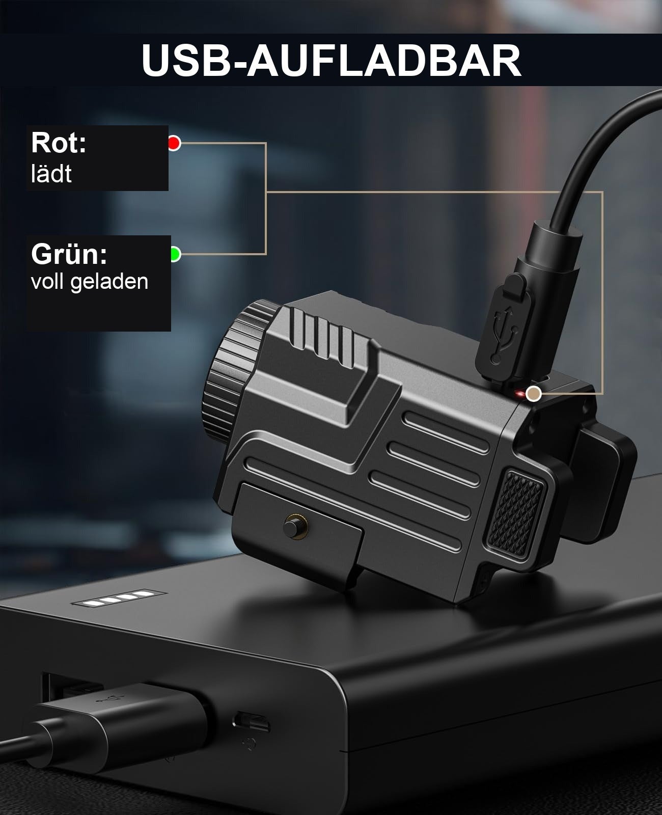 Lichtwacht Waffenlicht USB-aufladbar, keine Spezialbatterien