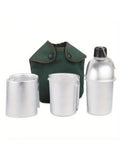 Marschkessel Feldflaschen-Kochgeschirr-Set mit Flasche, Becher, Kochständer und Hülle