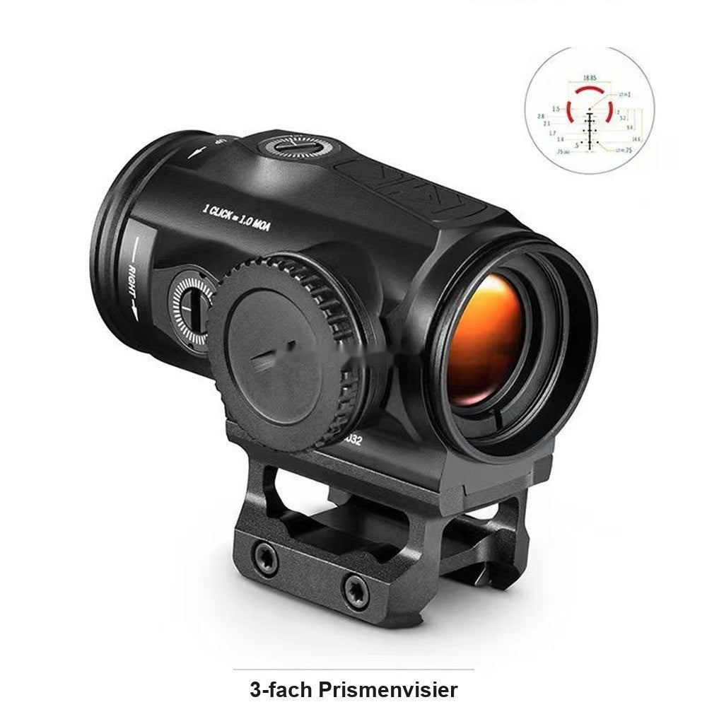 Klarvisier Prismenvisier 3-fach auf 20-mm-Picatinny-Montage