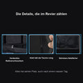 Verdecktes Reißverschlussfach, Klettbefestigung und dehnbare Netzfächer im Detail