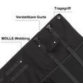 Tragegriff, verstellbare Gurte und MOLLE-Webbing der Schießmatte