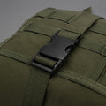 Steckschnalle und MOLLE-Webbing der Schießmatte im Detail
