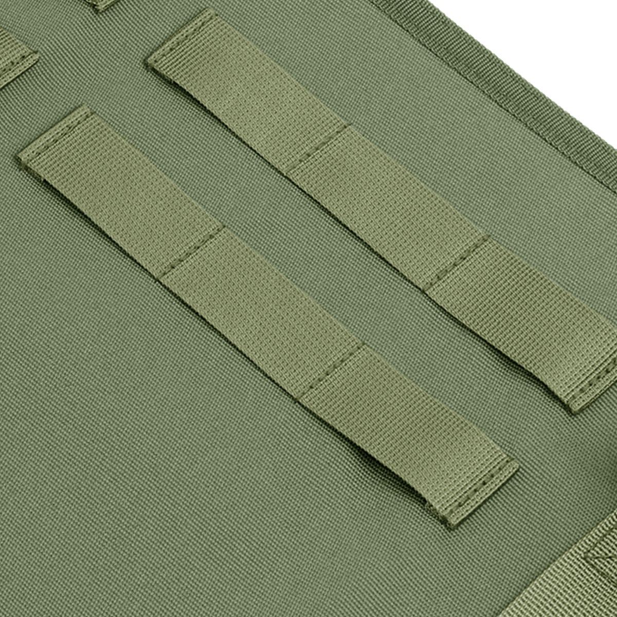 StrikeMat Pro Schützenmatte in Oliv, Detailaufnahme zweier Gurtband-Schlaufen auf der Matte