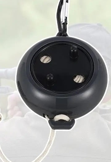 Steigrolle Materialseil für Hochsitz, Rolle mit Karabiner in Schwarz