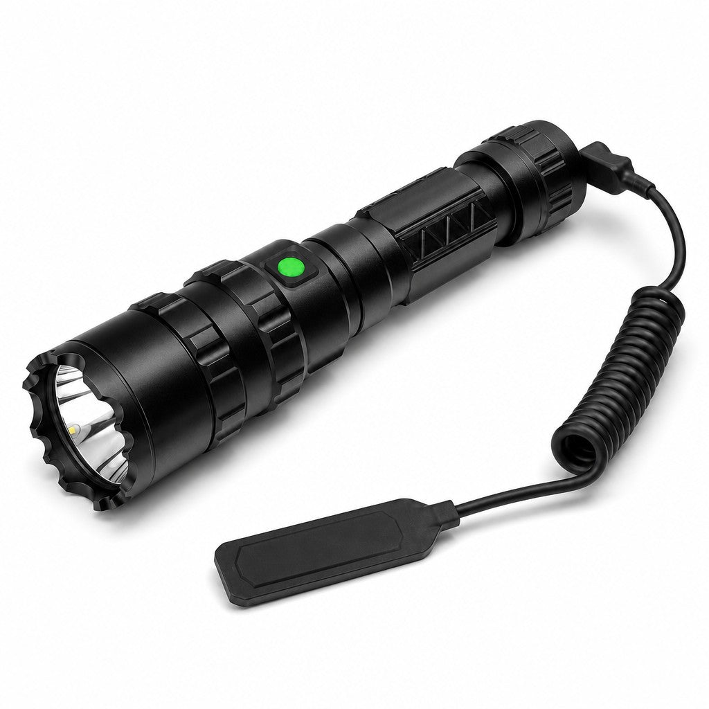 Strahlwerk Jagdlampe mit Kabel-Fernschalter und Druckpad