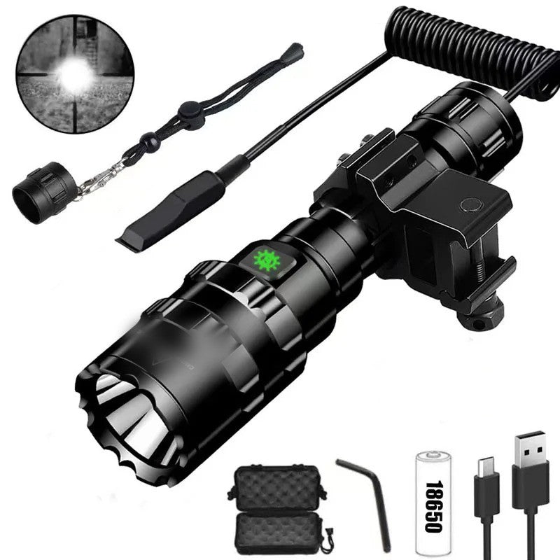 Strahlwerk Jagdlampe Komplettset mit Klemm-Montage, Fernschalter und Akku
