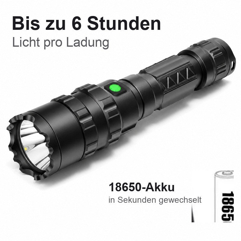 Strahlwerk Jagdlampe bis zu 6 Stunden Laufzeit mit wechselbarem 18650-Akku