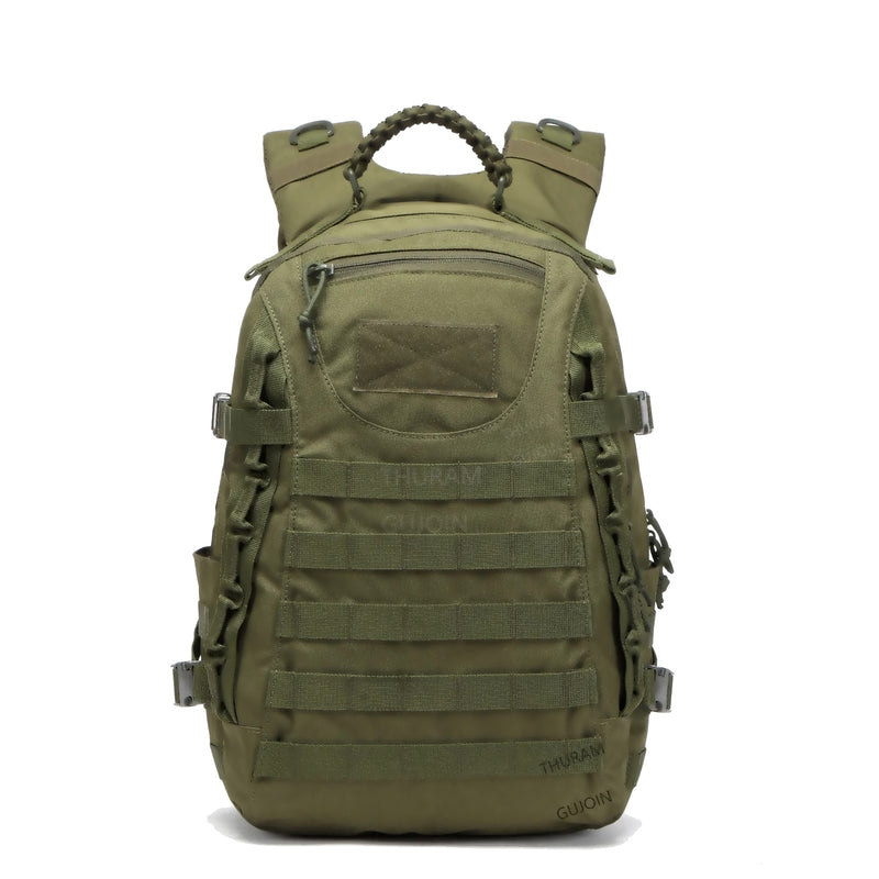 Tragwerk Taktischer MOLLE-Rucksack Grün, Front mit MOLLE-Gurtband