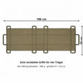 Maße der Tragfest Rettungstrage: 186 x 68 cm, bis 300 kg belastbar, 369 g
