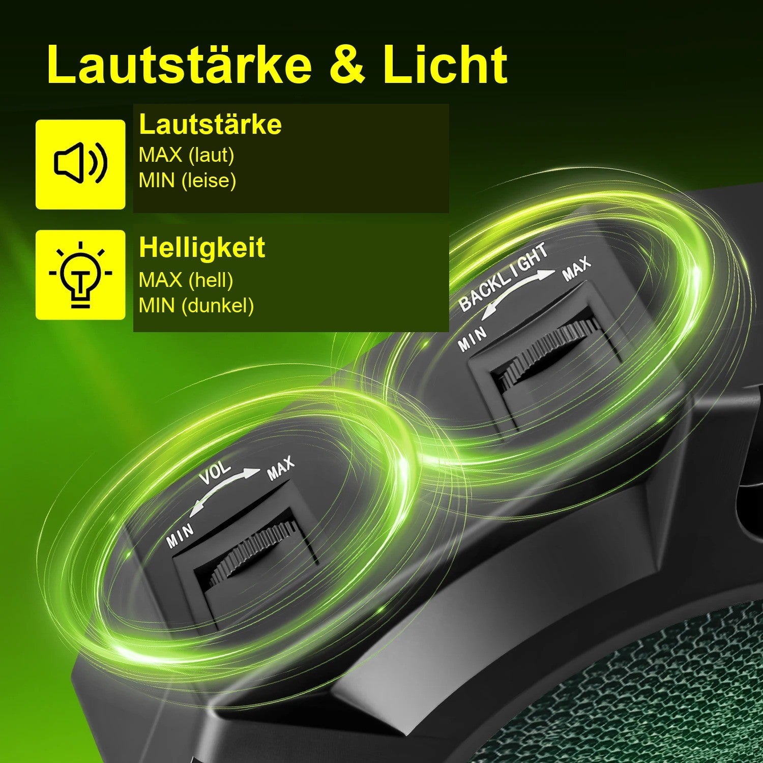 Trefferecho Bedienung: Lautstärke und Helligkeit einstellen