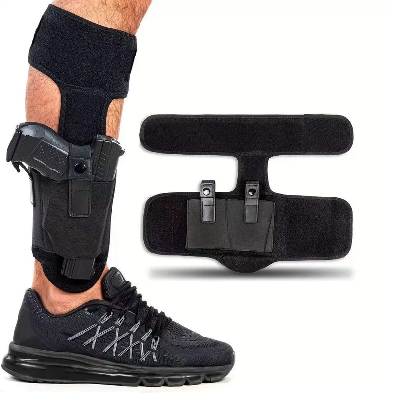 Wadenfest Knöchelholster am Bein getragen mit Pistole und Sneaker