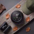 Witterfrei Studio-Flatlay mit Revier-Ausrüstung auf Holz