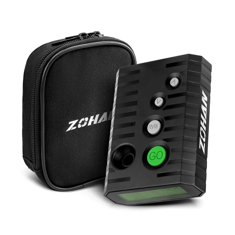 Zündzeit Shot-Timer in Schwarz mit Etui, Frontansicht